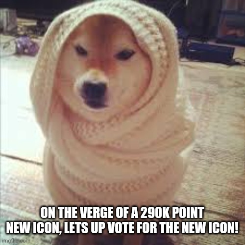 Yes.  Upbote begging. | ON THE VERGE OF A 290K POINT NEW ICON, LETS UP VOTE FOR THE NEW ICON! | image tagged in blanket | made w/ Imgflip meme maker