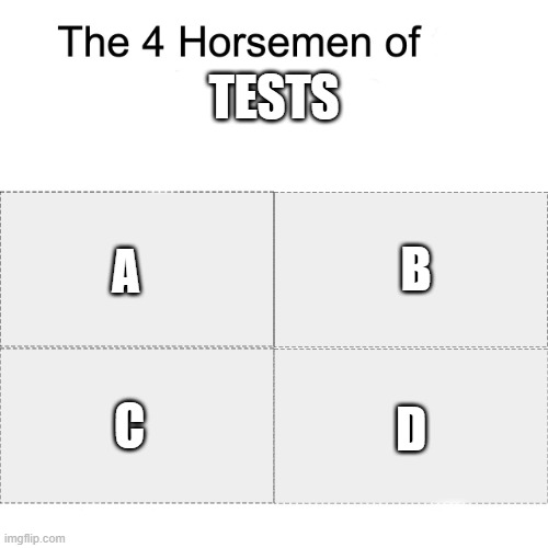 Brings me the old days. | TESTS; A; B; C; D | image tagged in funny,memes,tests,school | made w/ Imgflip meme maker