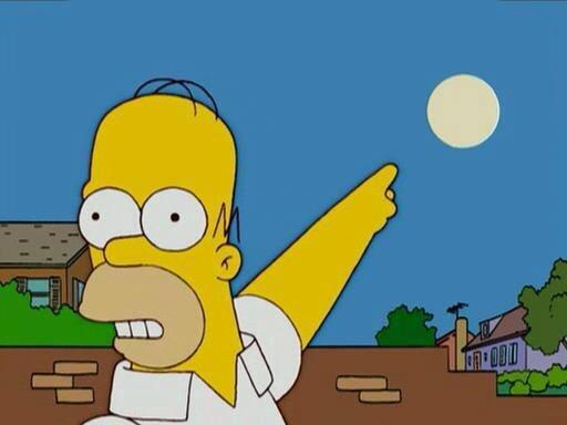 Homer Simpson pointing at sun Blank Meme Template