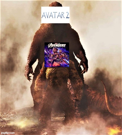 Avatar 2 Vs Avengers Endgame | image tagged in godzilla vs kong | made w/ Imgflip meme maker