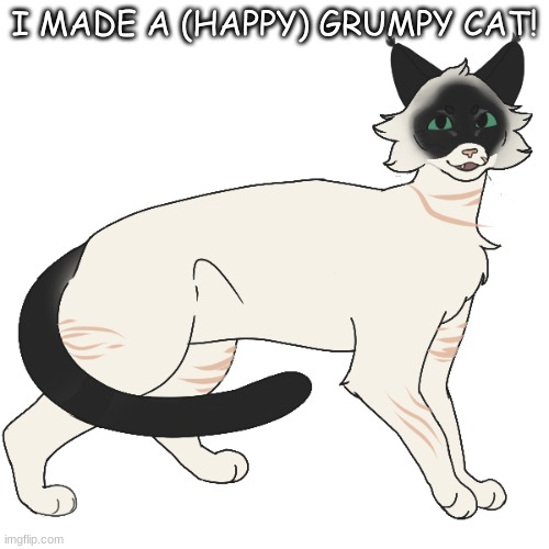 i can make u one! | I MADE A (HAPPY) GRUMPY CAT! | image tagged in grumpy cat,furry | made w/ Imgflip meme maker