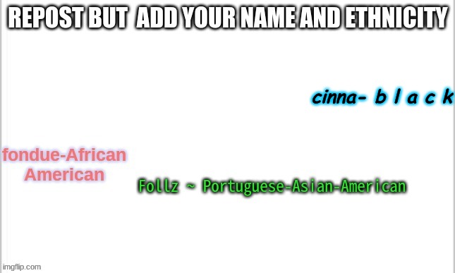e | cinna- b l a c k | made w/ Imgflip meme maker