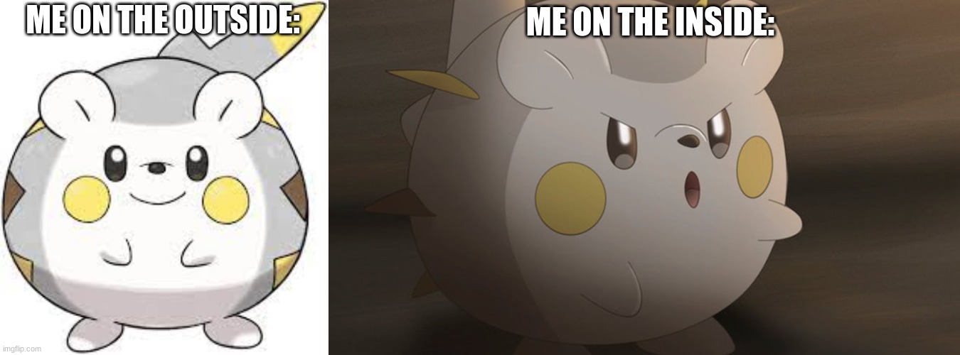 ME ON THE INSIDE:; ME ON THE OUTSIDE: | made w/ Imgflip meme maker