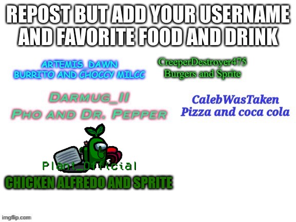 CHICKEN ALFREDO AND SPRITE | made w/ Imgflip meme maker