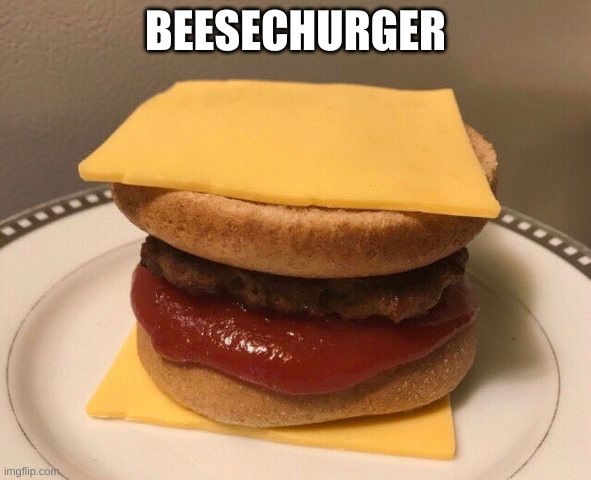 ._. | BEESECHURGER | image tagged in memes,cheeseburger | made w/ Imgflip meme maker