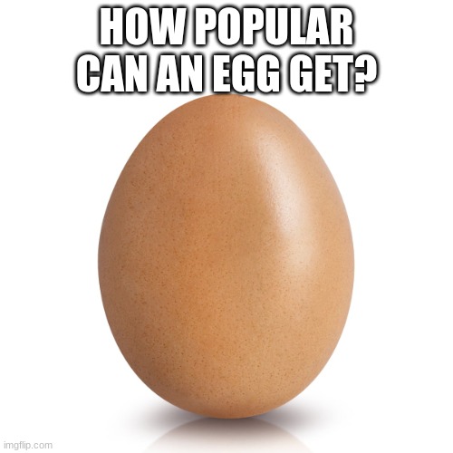 Egg | HOW POPULAR CAN AN EGG GET? | image tagged in egg | made w/ Imgflip meme maker