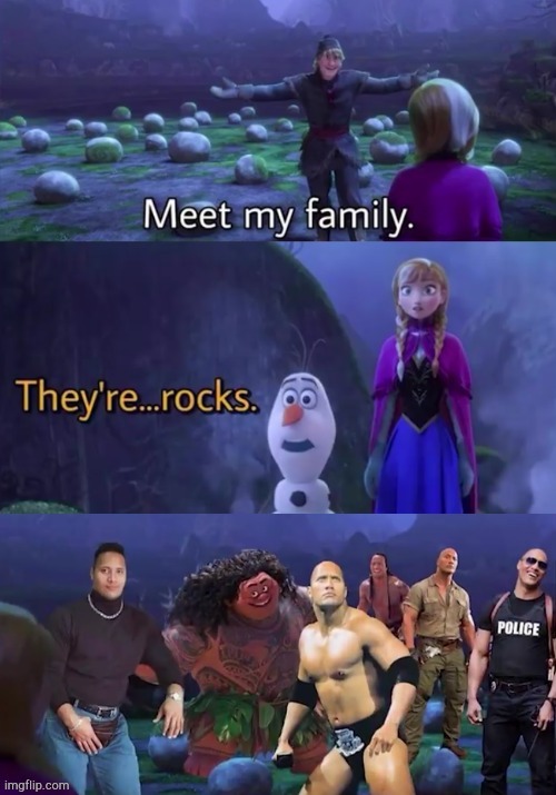 remember, rock rocks | image tagged in frozen,the rock | made w/ Imgflip meme maker
