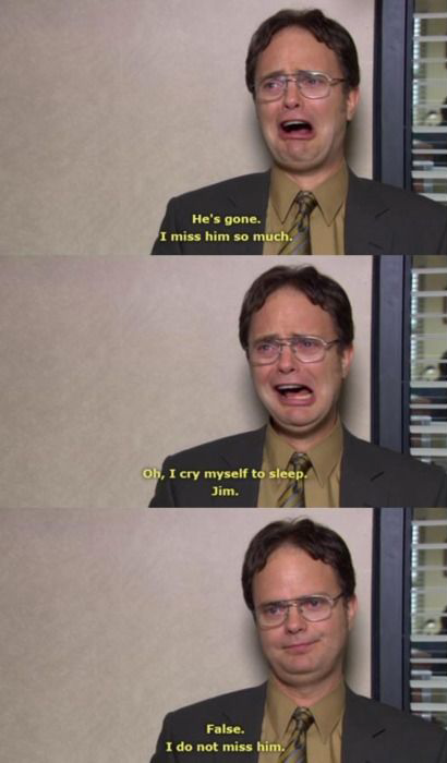 Dwight misses Jim Blank Meme Template