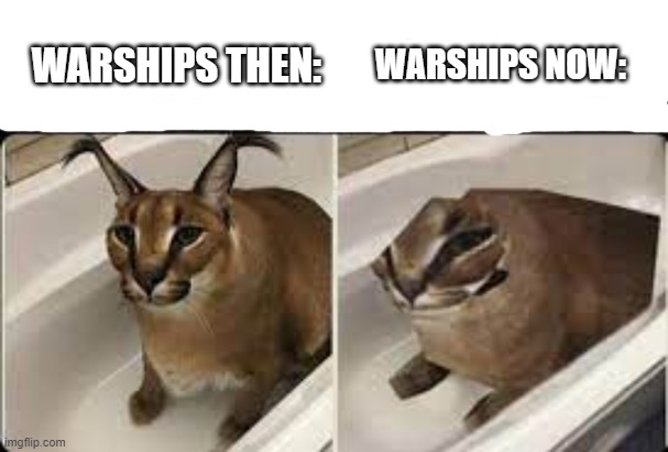 They look like a pig ol' polygon | WARSHIPS NOW:; WARSHIPS THEN: | image tagged in polygon,cat,polygon cat,history,memes,fun | made w/ Imgflip meme maker