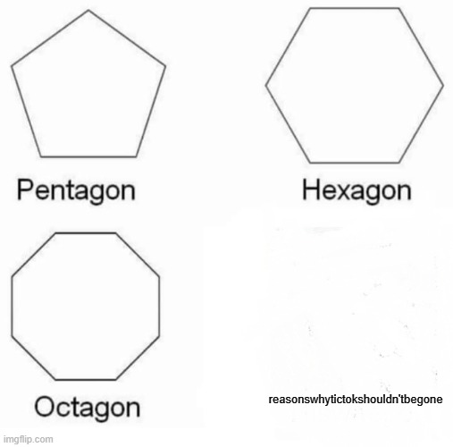 yup nothing | reasonswhytictokshouldn'tbegone | image tagged in memes,pentagon hexagon octagon,tictok bad | made w/ Imgflip meme maker