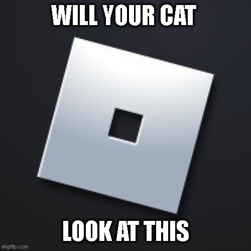 roblox logo | WILL YOUR CAT LOOK AT THIS | image tagged in roblox logo | made w/ Imgflip meme maker