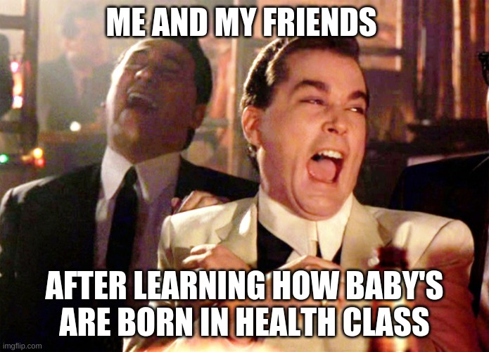 Good Fellas Hilarious | ME AND MY FRIENDS; AFTER LEARNING HOW BABY'S ARE BORN IN HEALTH CLASS | image tagged in memes,good fellas hilarious | made w/ Imgflip meme maker