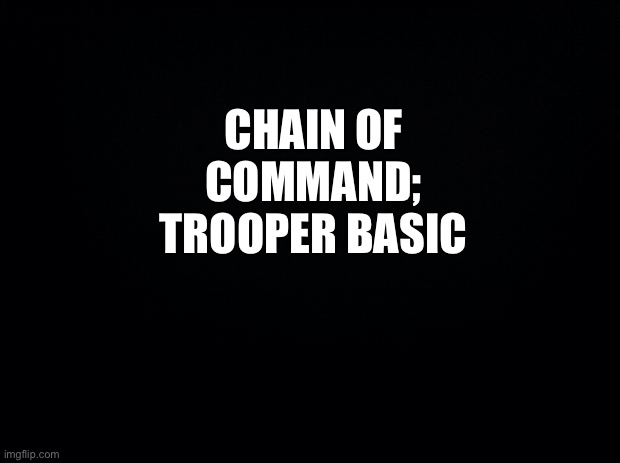 Do not comment. | CHAIN OF COMMAND; TROOPER BASIC | image tagged in black background | made w/ Imgflip meme maker