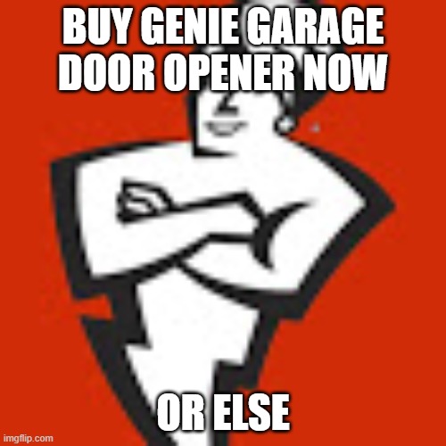 Genie Man | BUY GENIE GARAGE DOOR OPENER NOW; OR ELSE | image tagged in genie rules meme | made w/ Imgflip meme maker