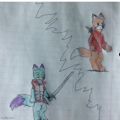 2 of my oc's | image tagged in drawing,furry,art,oc | made w/ Imgflip meme maker