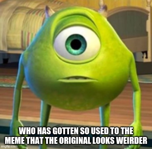 i have | WHO HAS GOTTEN SO USED TO THE MEME THAT THE ORIGINAL LOOKS WEIRDER | image tagged in msmg | made w/ Imgflip meme maker