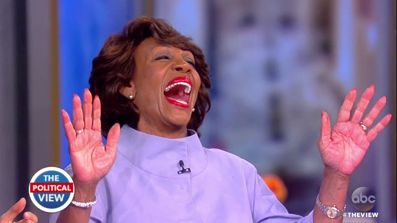 Maxine Waters open mouth laugh Blank Meme Template