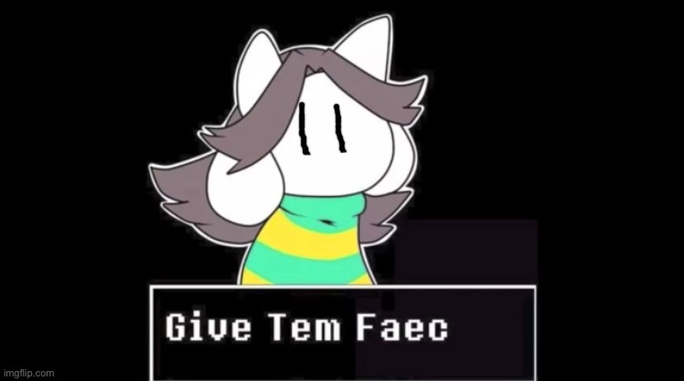 Give temmie a face | image tagged in give temmie a face | made w/ Imgflip meme maker