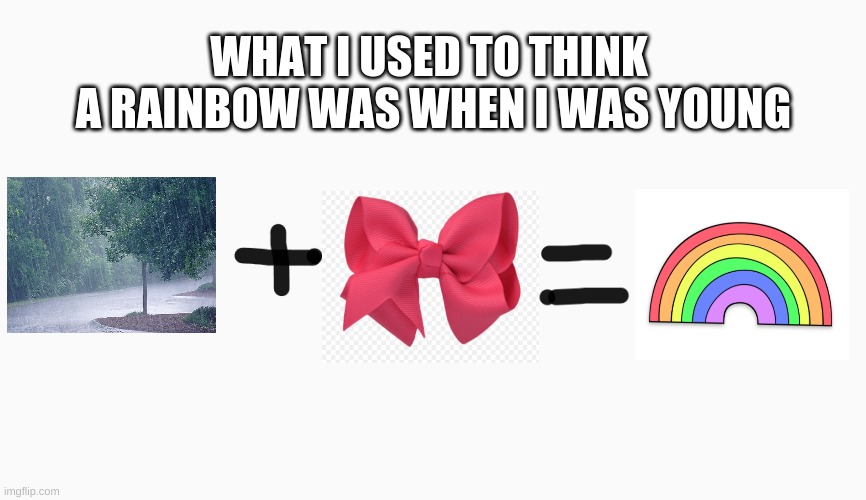 WHAT I USED TO THINK 
A RAINBOW WAS WHEN I WAS YOUNG | image tagged in wonka,facts | made w/ Imgflip meme maker