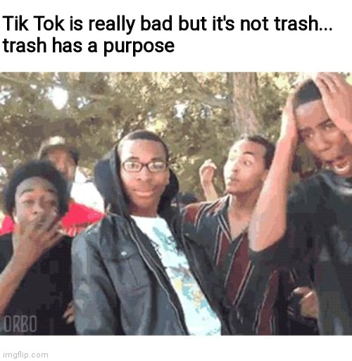 OOOOOH |  Tik Tok is really bad but it's not trash... 
trash has a purpose | image tagged in oooohhhh | made w/ Imgflip meme maker