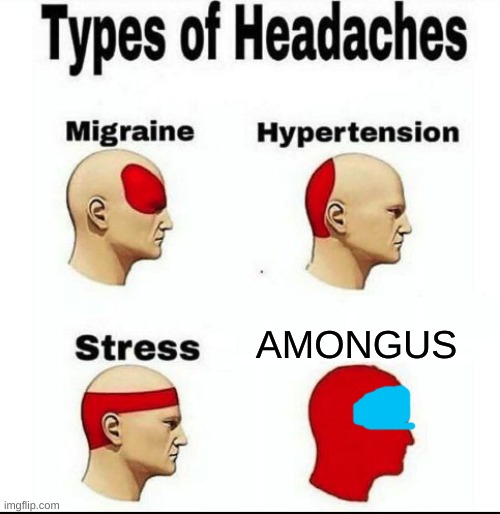 Types of Headaches meme | AMONGUS | image tagged in types of headaches meme,amongus | made w/ Imgflip meme maker