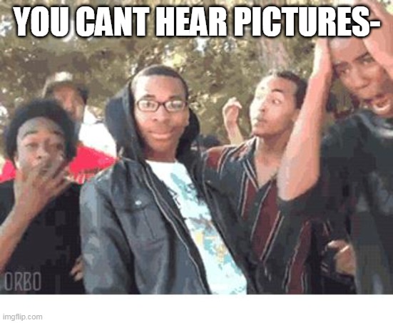 you cant just- |  YOU CANT HEAR PICTURES- | image tagged in oooohhhh | made w/ Imgflip meme maker