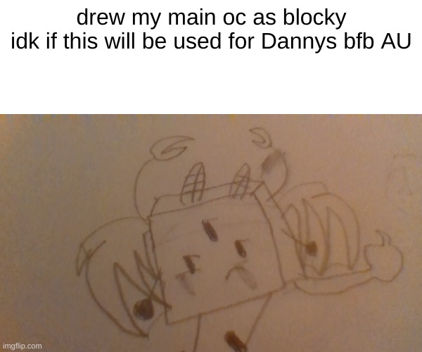 i hope it does doe | drew my main oc as blocky
idk if this will be used for Dannys bfb AU | image tagged in bfmsmg | made w/ Imgflip meme maker