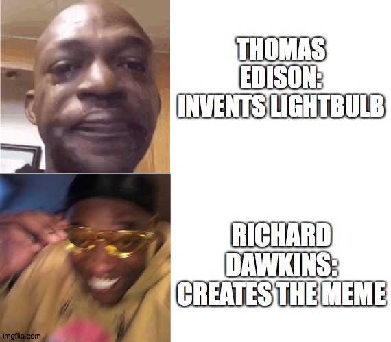 Then Now | THOMAS EDISON: INVENTS LIGHTBULB; RICHARD DAWKINS: CREATES THE MEME | image tagged in then now | made w/ Imgflip meme maker