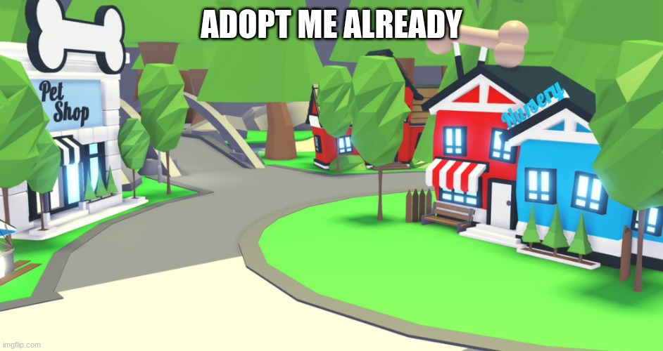 Adopt me place | ADOPT ME ALREADY | image tagged in adopt me place | made w/ Imgflip meme maker