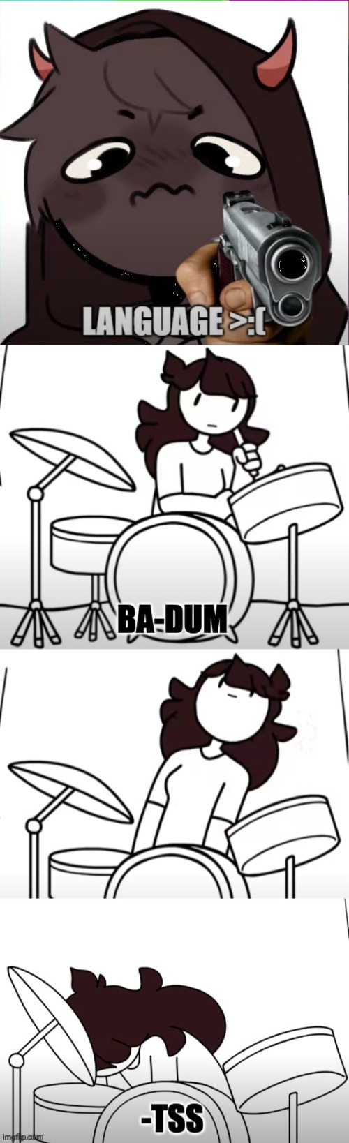 image tagged in badboyhalo language,jaiden ba-dum-tss | made w/ Imgflip meme maker