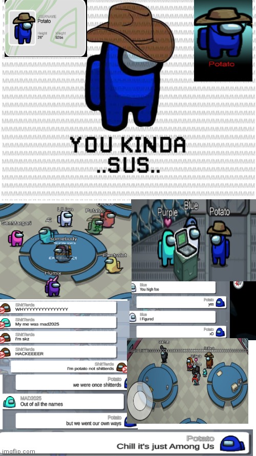 PotatoRabbit Among Us owo | image tagged in memes,blank transparent square | made w/ Imgflip meme maker