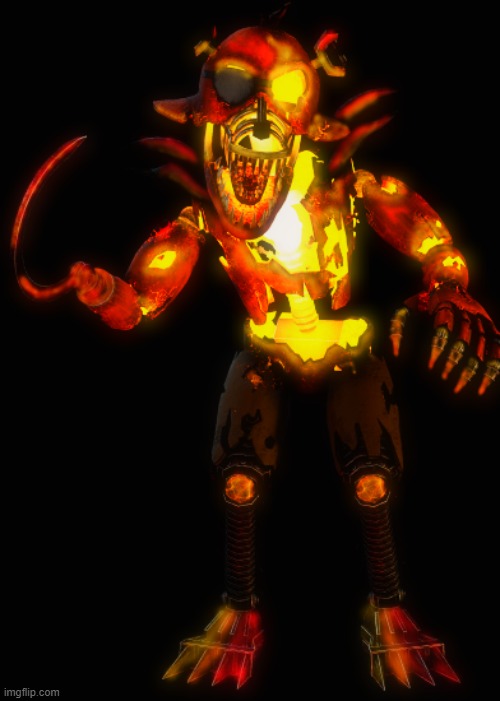So I stylized Grim Foxy, and this happened | image tagged in fnaf,vr,fire,foxy,remake,opinions | made w/ Imgflip meme maker