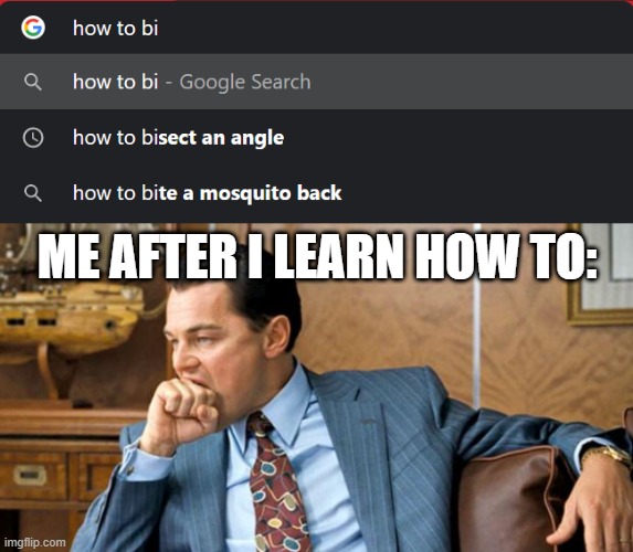 I gave the mosquito a good competition | ME AFTER I LEARN HOW TO: | image tagged in leonardo biting fist,mosquitoes,memes,google,oh wow are you actually reading these tags | made w/ Imgflip meme maker