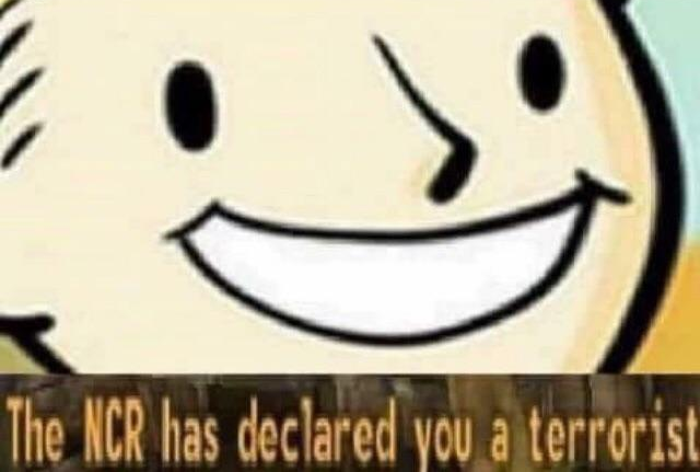 High Quality The NCR has declared you a terrorist Blank Meme Template