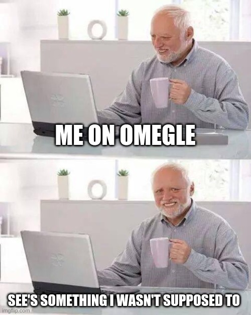 Hide the Pain Harold Meme | ME ON OMEGLE; SEE'S SOMETHING I WASN'T SUPPOSED TO | image tagged in memes,hide the pain harold | made w/ Imgflip meme maker