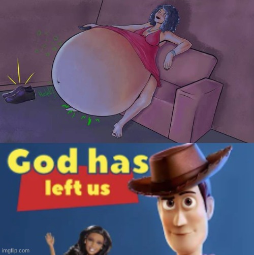 image tagged in vore on the sofa,god has left us | made w/ Imgflip meme maker