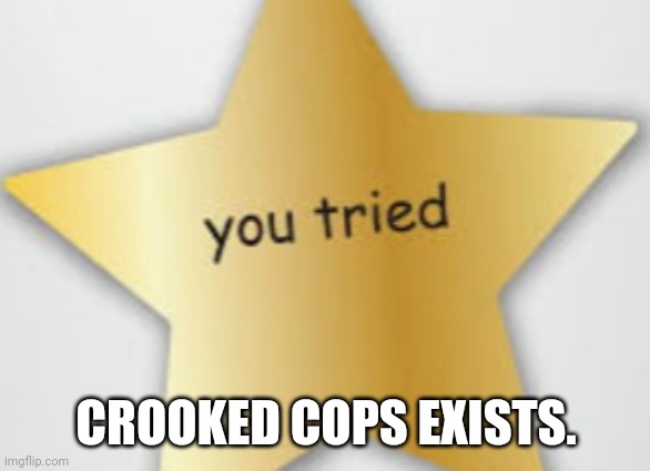 You tried | CROOKED COPS EXISTS. | image tagged in you tried | made w/ Imgflip meme maker
