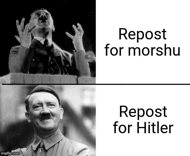 Hitler hotline bling | Repost for morshu Repost for Hitler | image tagged in hitler hotline bling | made w/ Imgflip meme maker