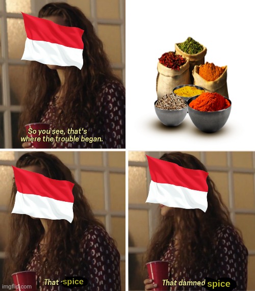 spice; spice | image tagged in that damn smile,indonesia,spice,war,japan | made w/ Imgflip meme maker