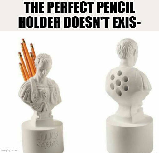 THE PERFECT PENCIL HOLDER DOESN'T EXIS- | made w/ Imgflip meme maker