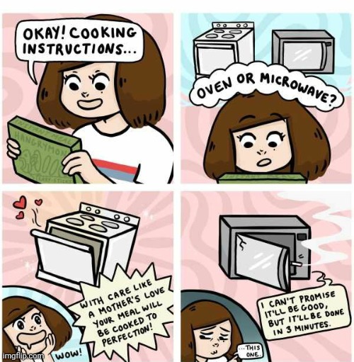 This is actually pretty accurate lol | image tagged in funny,comics/cartoons,oven,microwave,so true memes | made w/ Imgflip meme maker