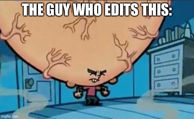 Big Brain timmy | THE GUY WHO EDITS THIS: | image tagged in big brain timmy | made w/ Imgflip meme maker