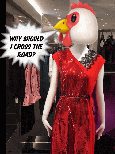 Chic Chicken | image tagged in gifs,fashion,marc jacobs,saks fifth avenue,chic chicken,why did the chicken cross the road | made w/ Imgflip images-to-gif maker