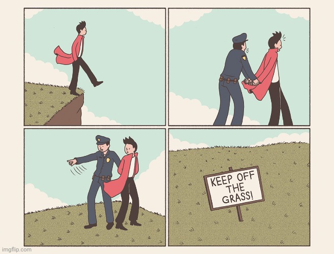 The keep off the grass comic | image tagged in comics/cartoons,comics,comic,grass | made w/ Imgflip meme maker