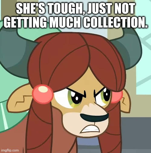 SHE'S TOUGH, JUST NOT GETTING MUCH COLLECTION. | made w/ Imgflip meme maker