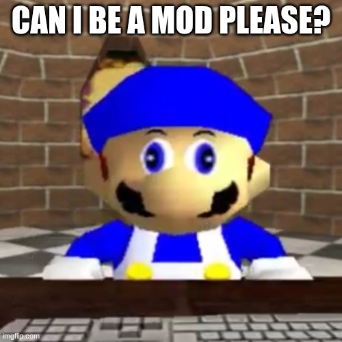Can I please be mod? | CAN I BE A MOD PLEASE? | image tagged in smg4 derp,mods | made w/ Imgflip meme maker