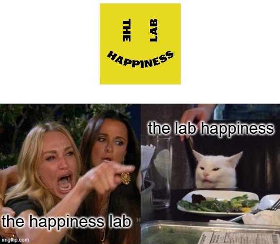 lol | the lab happiness; the happiness lab | image tagged in memes,woman yelling at cat | made w/ Imgflip meme maker