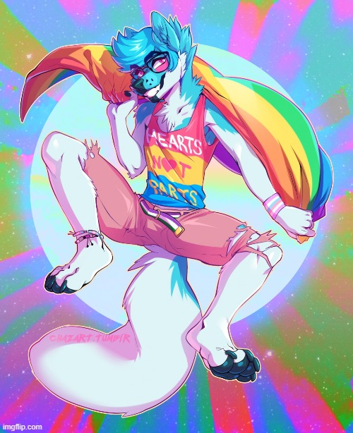 I want that shirt xD (Art by enjoiPANDAS) | image tagged in furry,pansexual,lgbt,artwork,nice shirt | made w/ Imgflip meme maker