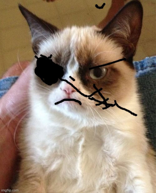 war cat (ik its bad i drew it with a mouse) | image tagged in memes,grumpy cat | made w/ Imgflip meme maker
