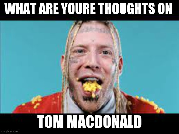  WHAT ARE YOUR THOUGHTS ON; TOM MACDONALD | made w/ Imgflip meme maker